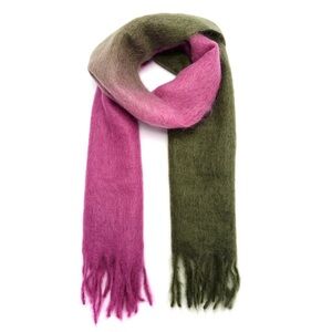 Ganni pink and green ombré scarf